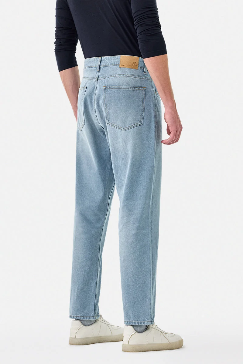 SNITCH Blue Washed Baggy Jeans for Men | Best Price UAE